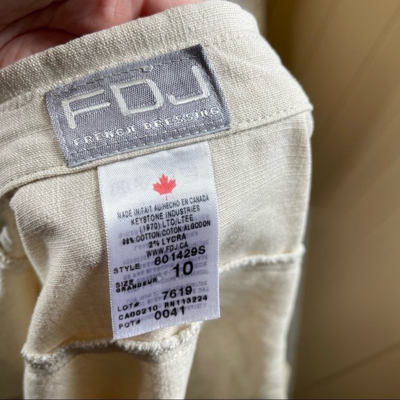 FDJ French Dressing Women's Cotton Blend Cream SZ 10 Long Sleeve Top - Picture 3 of 3